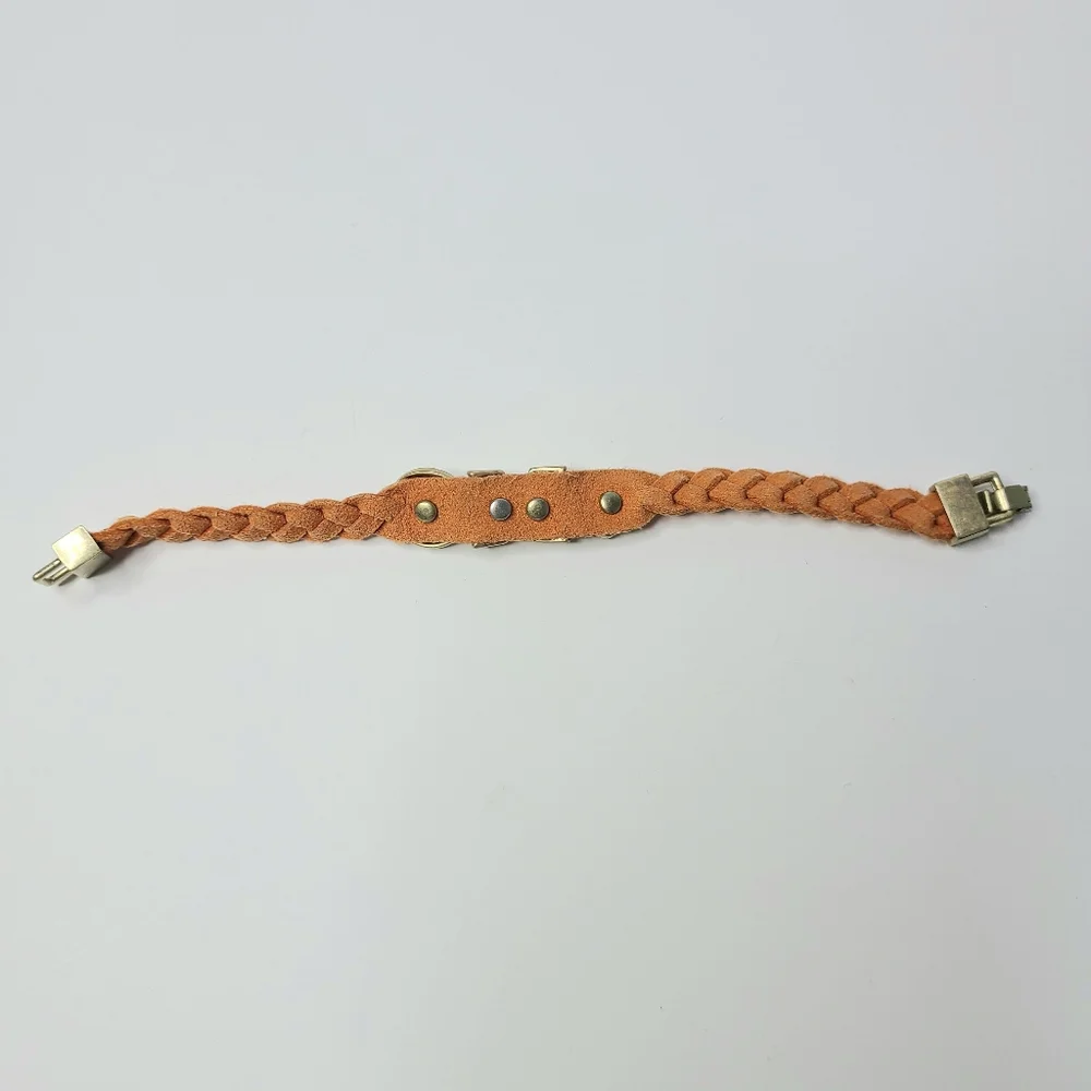 Lia Sophia Orange Suede Braided Boho Bracelet